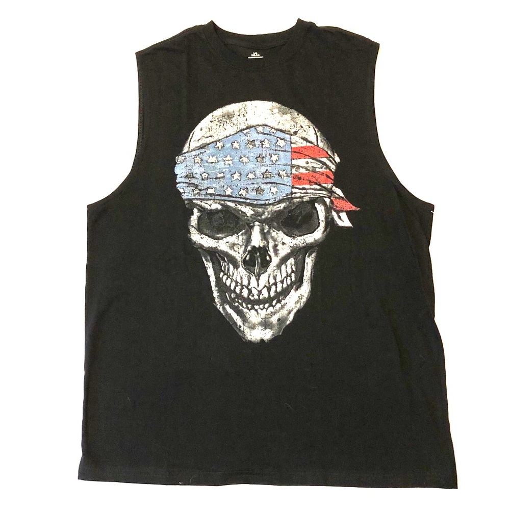 NEW SKULL USA PATRIOTIC TANK TOP SHIRT